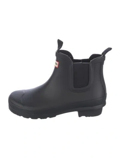 Pre-owned Hunter Rubber Rain Boots In Black