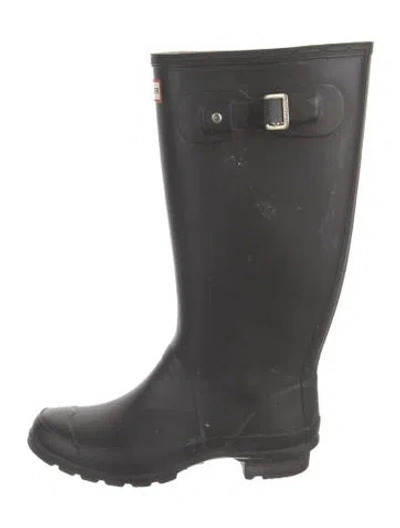 Pre-owned Hunter Rubber Rain Boots In Black