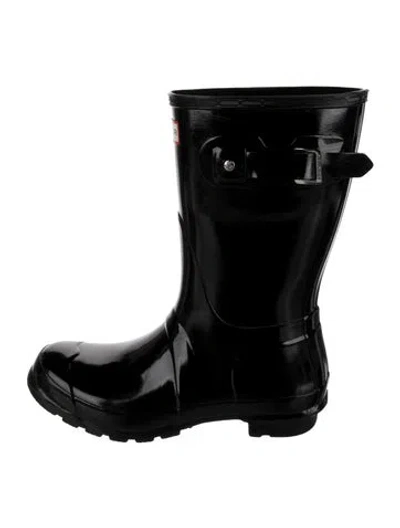 Pre-owned Hunter Rubber Rain Boots In Black