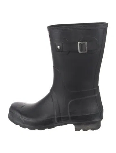 Pre-owned Hunter Rubber Rain Boots In Black