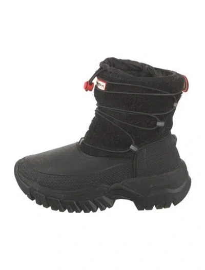 Pre-owned Hunter Rubber Rain Boots In Black