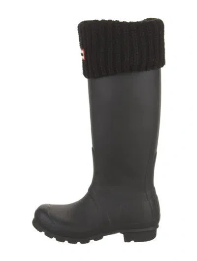 Pre-owned Hunter Rubber Rain Boots In Black