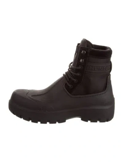 Pre-owned Hunter Rubber Rain Boots In Black