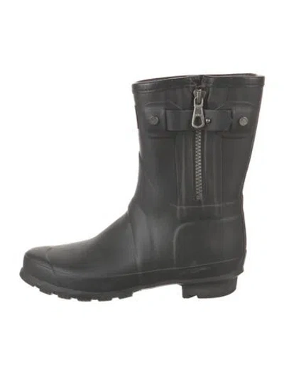 Pre-owned Hunter Rubber Rain Boots In Black