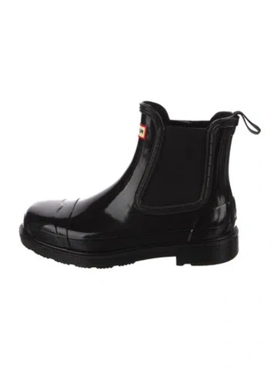 Pre-owned Hunter Rubber Rain Boots In Black
