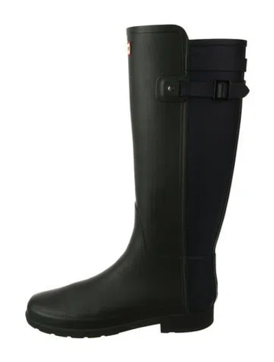 Pre-owned Hunter Rubber Rain Boots In Black