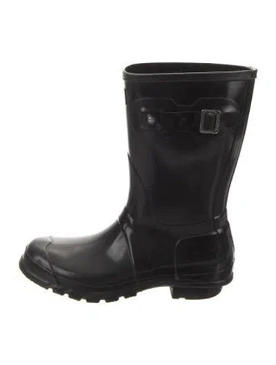 Pre-owned Hunter Rubber Rain Boots In Black