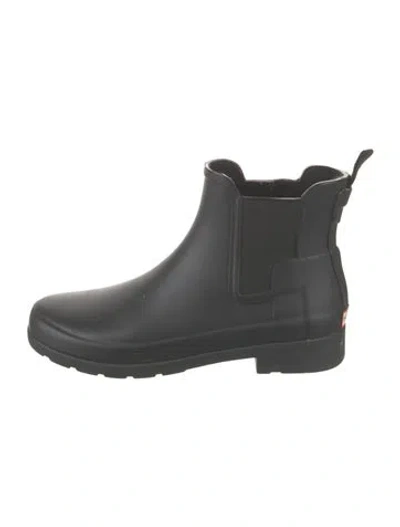 Pre-owned Hunter Rubber Rain Boots In Black