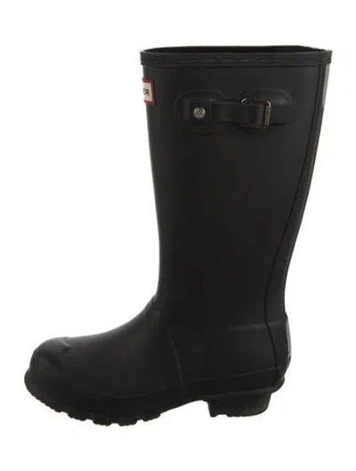 Pre-owned Hunter Rubber Rain Boots In Black