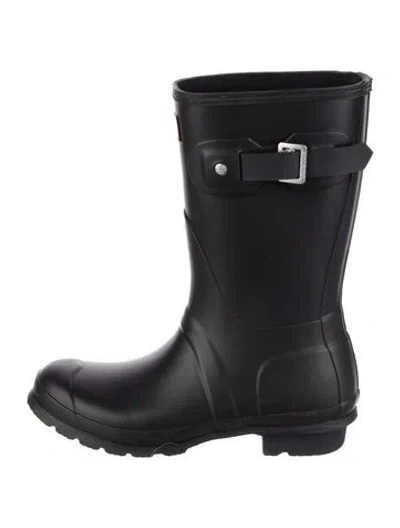 Pre-owned Hunter Rubber Rain Boots In Black