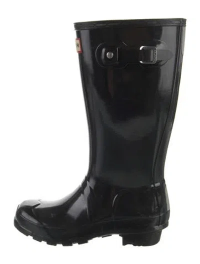 Pre-owned Hunter Rubber Rain Boots In Black