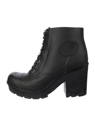 Pre-owned Hunter Rubber Rain Boots In Black