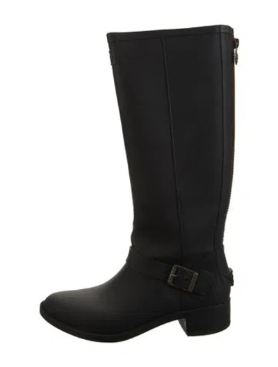 Pre-owned Hunter Rubber Rain Boots In Black