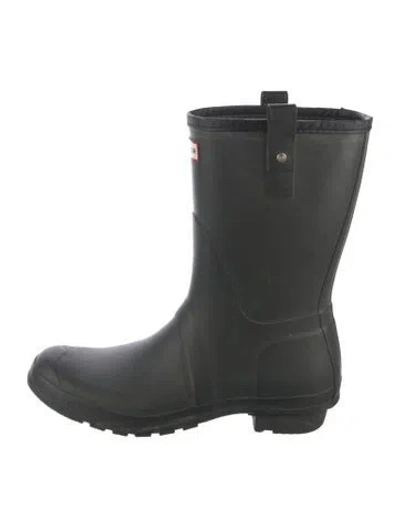 Pre-owned Hunter Rubber Rain Boots In Black