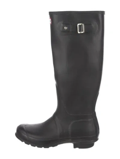 Pre-owned Hunter Rubber Rain Boots In Black