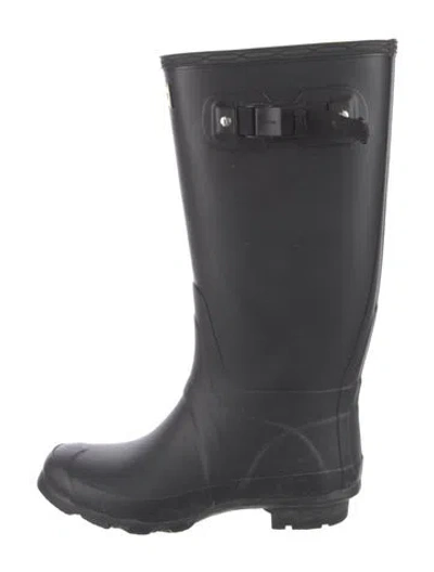 Pre-owned Hunter Rubber Rain Boots In Black