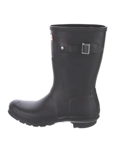 Pre-owned Hunter Rubber Rain Boots In Black