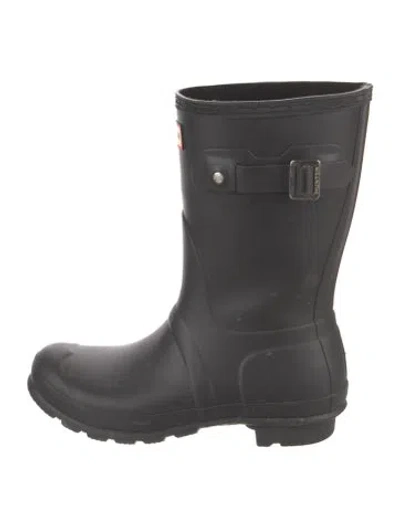 Pre-owned Hunter Rubber Rain Boots In Black