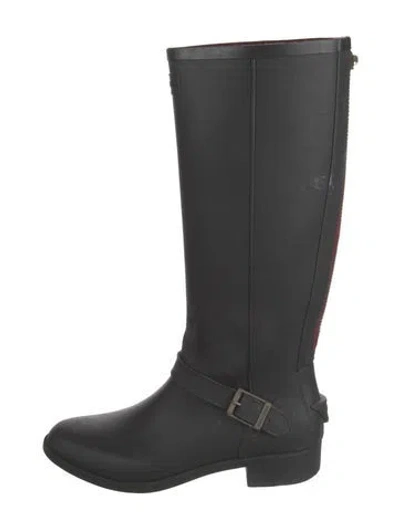 Pre-owned Hunter Rubber Rain Boots In Black