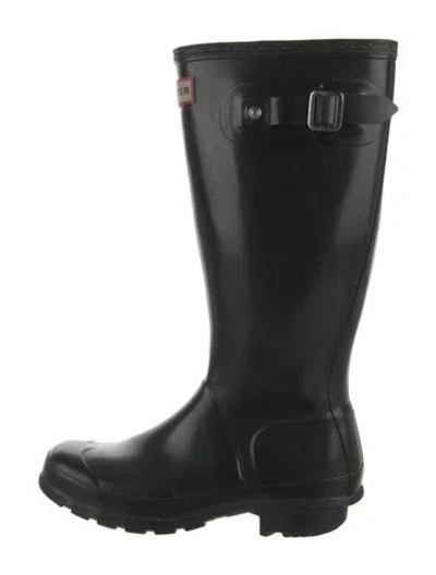 Pre-owned Hunter Rubber Rain Boots In Black