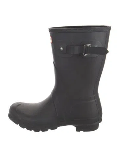 Pre-owned Hunter Rubber Rain Boots In Black