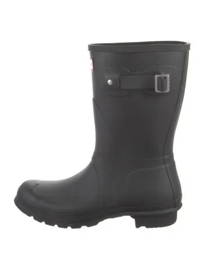 Pre-owned Hunter Rubber Rain Boots In Black