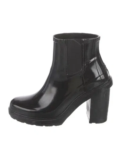 Pre-owned Hunter Rubber Rain Boots In Black