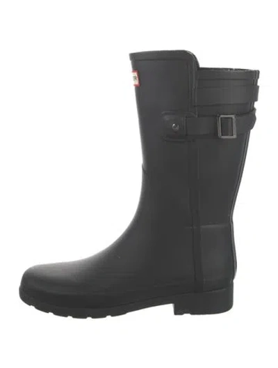 Pre-owned Hunter Rubber Rain Boots In Black