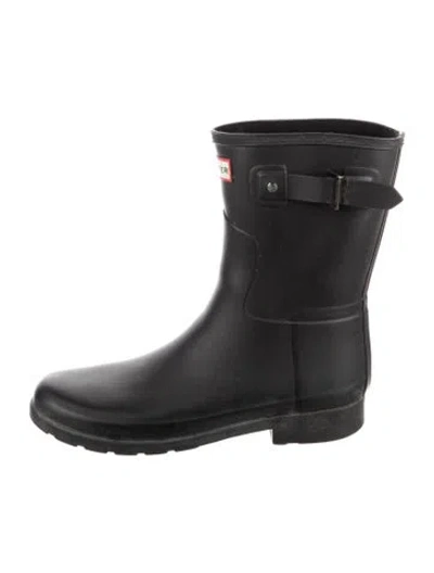 Pre-owned Hunter Rubber Rain Boots In Black