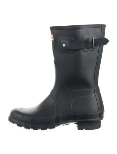 Pre-owned Hunter Rubber Rain Boots In Black