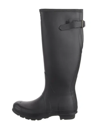 Pre-owned Hunter Rubber Rain Boots In Black