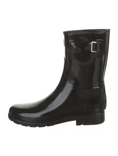 Pre-owned Hunter Rubber Rain Boots In Black
