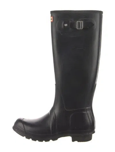 Pre-owned Hunter Rubber Rain Boots In Black