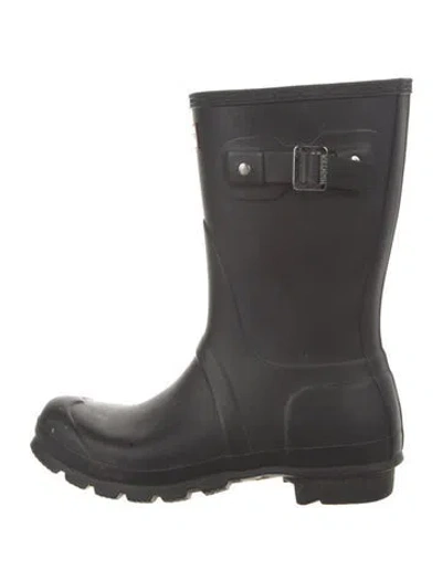 Pre-owned Hunter Rubber Rain Boots In Black