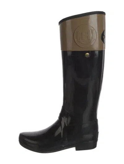 Pre-owned Hunter Rubber Rain Boots In Black