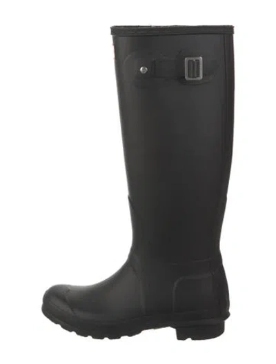 Pre-owned Hunter Rubber Rain Boots In Black