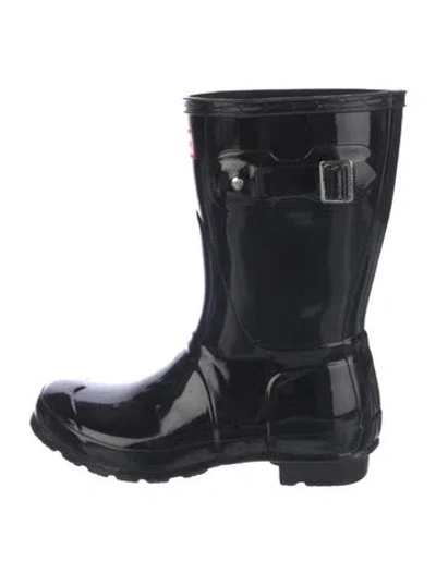 Pre-owned Hunter Rubber Rain Boots In Black