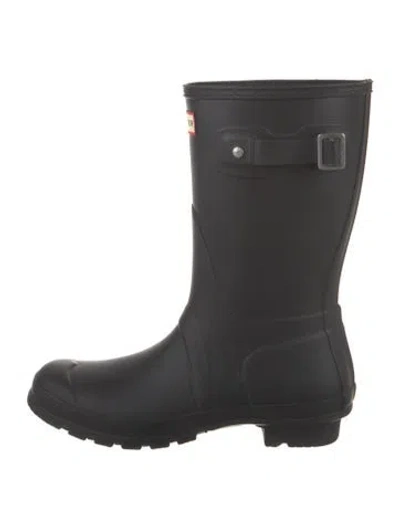 Pre-owned Hunter Rubber Rain Boots In Black