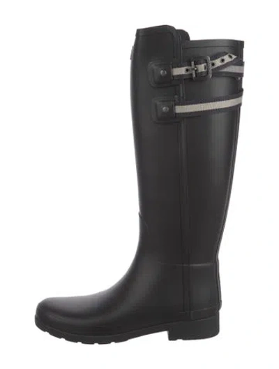 Pre-owned Hunter Rubber Rain Boots In Black