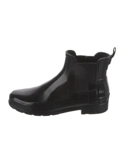 Pre-owned Hunter Rubber Rain Boots In Black