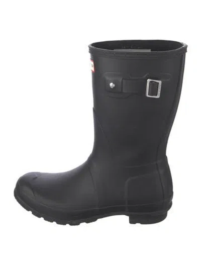 Pre-owned Hunter Rubber Rain Boots In Black