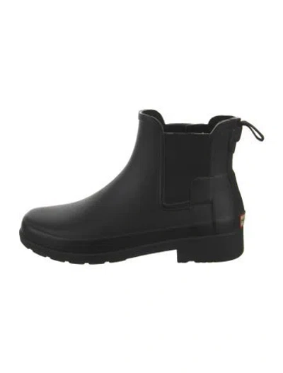 Pre-owned Hunter Rubber Rain Boots In Black
