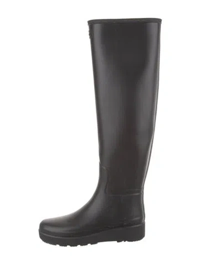 Pre-owned Hunter Rubber Rain Boots In Black