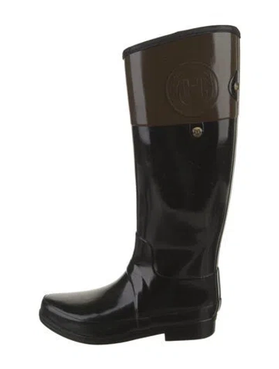 Pre-owned Hunter Rubber Rain Boots In Black