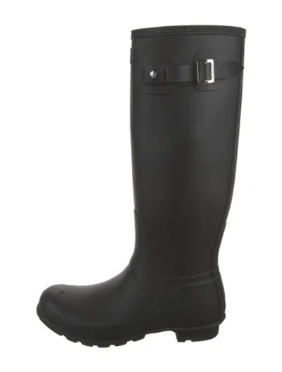 Pre-owned Hunter Rubber Rain Boots In Black