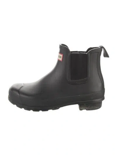Pre-owned Hunter Rubber Rain Boots In Black