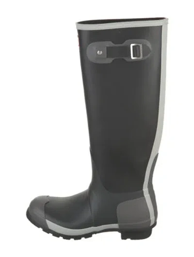 Pre-owned Hunter Rubber Rain Boots In Black