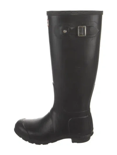 Pre-owned Hunter Rubber Rain Boots In Black