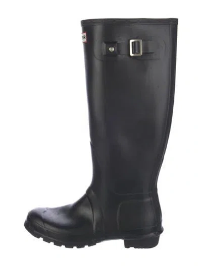 Pre-owned Hunter Rubber Rain Boots In Black