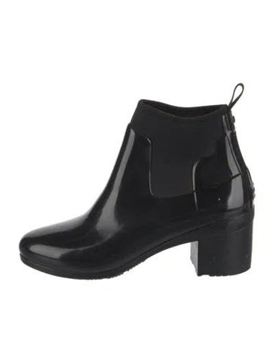 Pre-owned Hunter Rubber Rain Boots In Black
